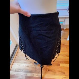 Helmet lang black lace skirt size 10